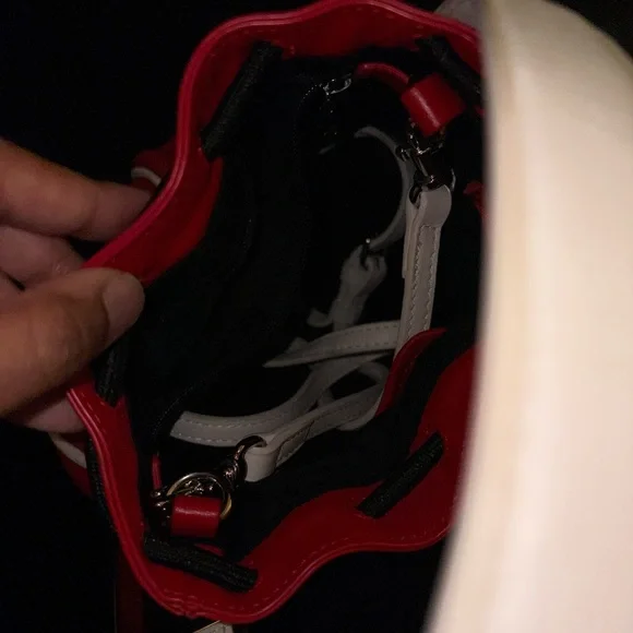 Red Bucket Bag with White Strap - Picture 3 of 3